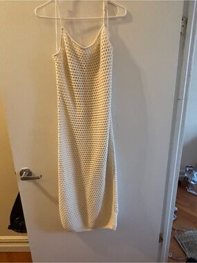 H&M Cream Crochet Maxi Slip Dress